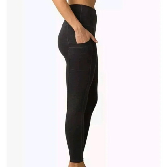 Prana Becksa 7/8 Legging Stretch Waist Pockets Pull-On Black Heather Stretch 2X - Picture 3 of 10